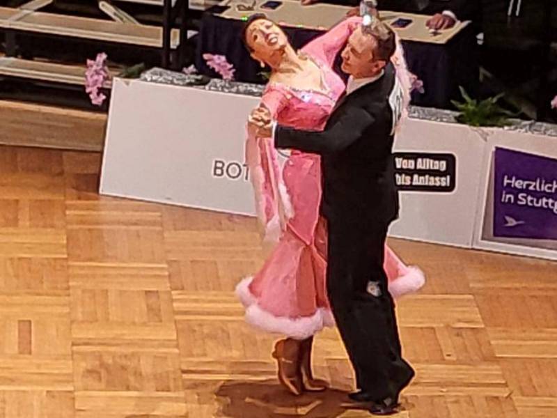 Denis Kojinov and Jeanette Chevalier (USA) dance Slow Foxtrot at German Open Championships (GOC) 